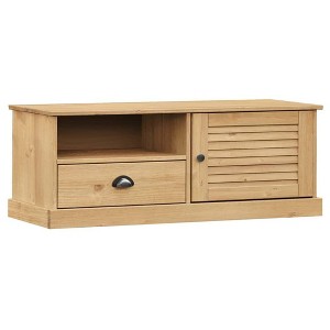 vidaXL VIGO TV Stand Entertainment Center with Storage Drawer Solid Wood Pine - 1 of 4