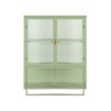 NicBex Sideboard Buffet Cabinet 23.62" Storage Cabinet with 2 Glass Doors Wall Cabinet with 3-tier Storage Kitchen Pantry for Dining Room - 4 of 4