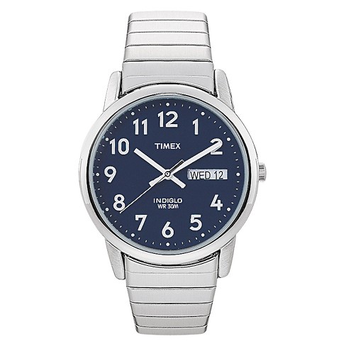 Men's Timex Easy Reader Expansion Band Watch - Silver/Blue T200319J
