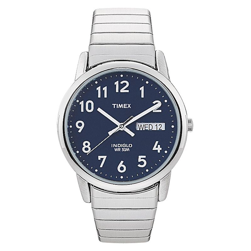 Men&#39;s Timex Easy Reader Expansion Band Watch - Light Silver/Blue, 1 of 4