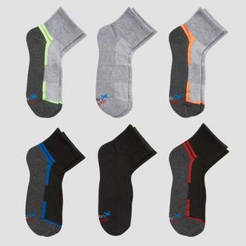 Hanes Premium Boys' 6pk Ankle Athletic Socks - Colors May Vary