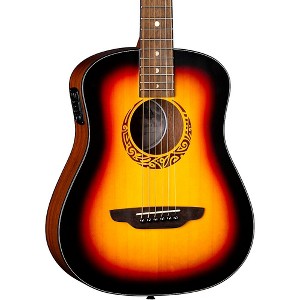 Luna Safari Tribal 3/4 Size Travel Acoustic/Electric Guitar Tobacco Sunburst - 1 of 4