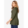 Jessica London Women's Plus Size Stretch Knit Henley Notch Babydoll Tunic - 4 of 4
