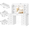 USIKEY Vanity Desk with Mirror and Lights, Power Outlet, Makeup Vanity with 11 Drawers &6 Storage Shelves,  Adjustable Lighting, White - 4 of 4