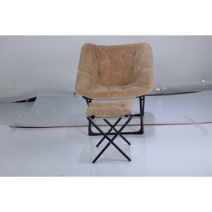 Saucer Chair, Lounge Chair - XL Foldable Faux Fur Floor Seat, Non-Slip Base for Stability, Accent Chair - 1 of 4