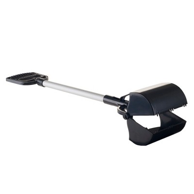 Black and Aluminum Long Handle Pet Pooper Scooper