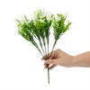 Bright Creations 6 Bundles Faux White Jasmine Shrub Artificial Flowers with 2 Cone Vases, Fake Plant for Cemetery, Outdoor Décor - 3 of 4