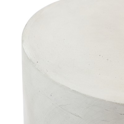 Gray and White Ombre Cement Round Outdoor Side Table