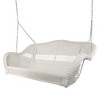 Northlight 28" x 50" Hand Woven Wicker Outdoor Porch Swing - White - 2 of 4