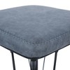 LeisureMod Millard Bar Stool Set of 2 - Upholstered in Faux Leather, Black Metal Frame, Adjustable Height, Modern Design - 4 of 4