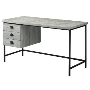 24" Brown and Black Computer Desk With Three Drawers - 1 of 4