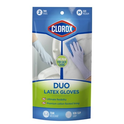 Clorox Duo Latex Gloves - Medium