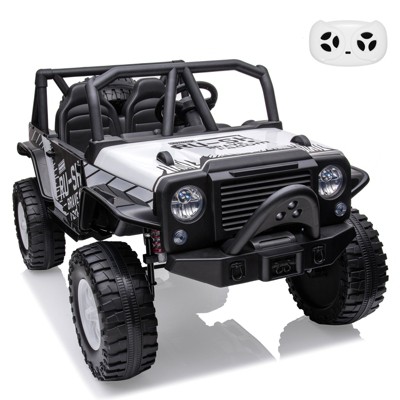 24V 2-Seater Kids Ride On Truck Car with Remote Control, Powered Electric Vehicles, 2WD Dual Motors Vehicle with LED Light Music for Boys and Girls
