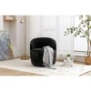 CAVINAS 360-degree Swivel Barrel Chair, Chenille Fabric Swivel Accent Chair, Armchair with Black Powder Coating Metal Ring for Living Room, Bedroom - 2 of 4