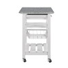 Syemin Kitchen Carts and Islands Mobile Rolling Kitchen Island Trolley Serving Cart Mobile Kitchen Storage Islands, White, 30"*15.8"*33.35" - 4 of 4