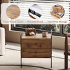 Vynxaria Double-Drawer Bedside Table - MDF & Tempered Glass, Elegant Storage Cabinet for Multi-Scenario Use - 3 of 4