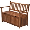 Outsunny 41 Gallon Outdoor Storage Bench, Wooden Deck Box with Inner Waterproof PE Lining, 2-Seat Container for Patio Garden Balcony Yard - 4 of 4