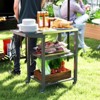 SEVOBAL Outdoor Grills, Griddles and Smokers Premium Stainless Steel Grill Cart with Foldable Side Table Cooking Station, Gray, 37.4"*27.6"*19.7" - 4 of 4