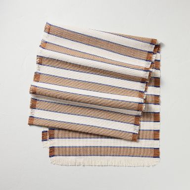72"x14" Striped Table Runner Sour Cream/Toffee - Hearth & Hand™ with Magnolia