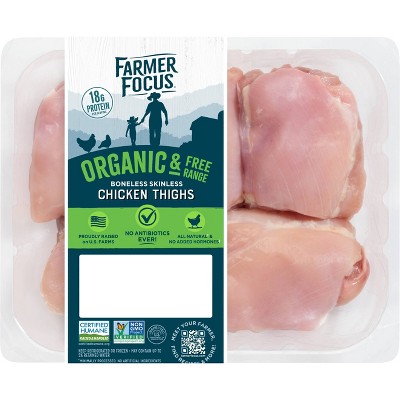 Farmer Focus Boneless Skinless Chicken Thighs - 0.75-1.67lbs - price per lb