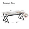 ALEXOUN 47 IN Rectangular Faux Marble Coffee Table - Stylish Modern Center Table with Stable X-Legs, Easy to Use for Living Room & Family - 3 of 4