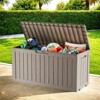 FURNIinspire Deck Boxes 75 Gallon Waterproof Resin Deck Box, Outdoor Storage Container Storage Bin, All Weather Use, Light Brown, 18“*46”*23“ - 2 of 4