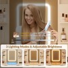 Makeup Vanity Set, Modern Vanity Desk with Lighted Mirror, Power Outlet, 6 Drawers - 3 of 4