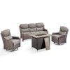Gymojoy 4 Pieces Outdoor 6 Inch Sofa Swivel Chair with Fire Pit Table - 3 of 4