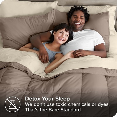 King Taupe and Sand Microfiber Down Alternative Bed in a Bag Set