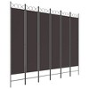 vidaXL 6-Panel Room Divider Brown 94.5"x78.7" Fabric - 2 of 4