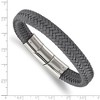 Black Bow Jewelry 12mm Stainless Steel (Multiple Colors) Woven Leather Adj Bracelet 8 In - 4 of 4