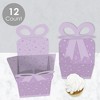 Big Dot of Happiness Purple Confetti Stars - Square Favor Gift Boxes - Simple Party Bow Boxes - Set of 12 - 3 of 4