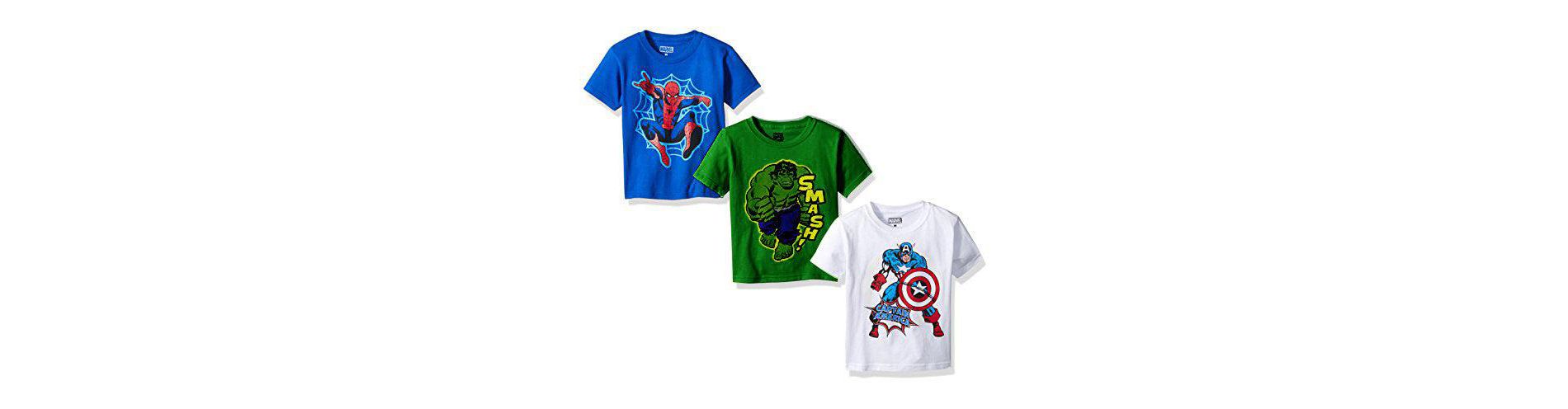 Marvel Boys Hulk, Captain American Spiderman T-Shirt 3 Pack, Size 3T