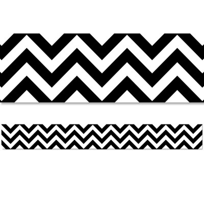 Creative Teaching Press Black Chevron EZ Border, 48 Feet (Pack of 6)