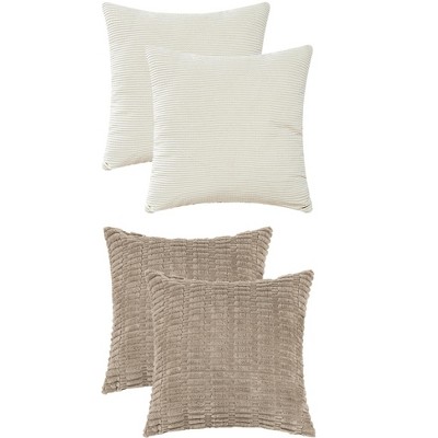 REGALWOVEN 4 Pcs Solid Modern Throw Pillow Covers for Home Decor 18" x 18"