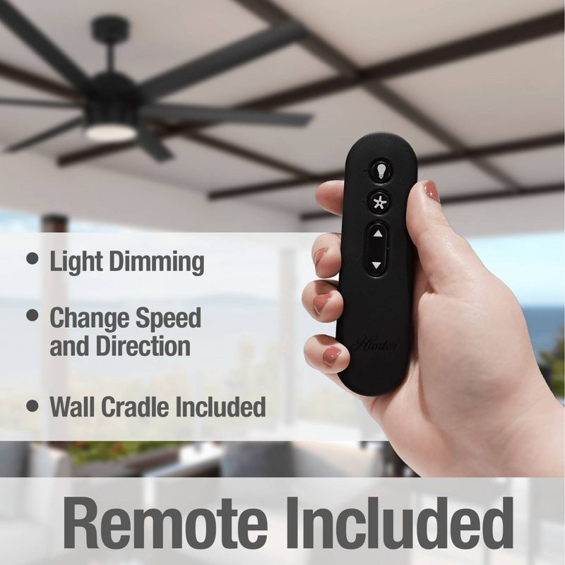 72" Solaria Damp Rated Ceiling Fan with Remote (Includes LED Light Bulb) - Hunter Fan, 5 of 15