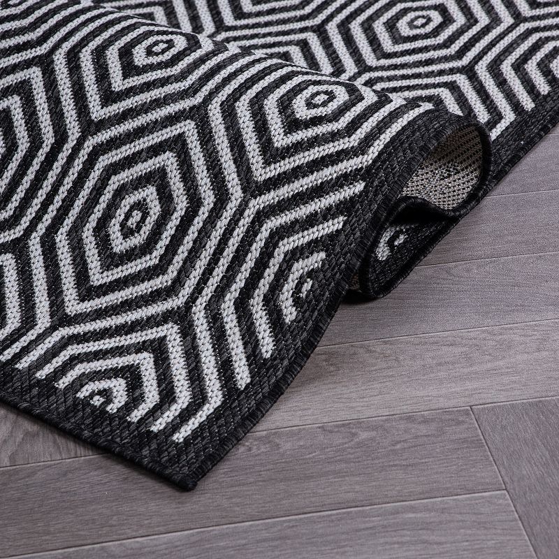 World Rug Gallery Modern Geometric Textured Flat Weave Indoor/Outdoor Area Rug, 6 of 18