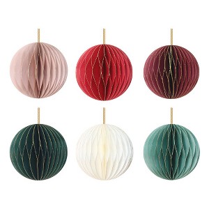 Briarwood Lane Globe Honeycomb Ornaments Magnetic Paper Decor- Set of 6 - 3.2 x 3.2 - 1 of 4