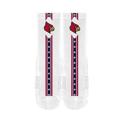 NCAA Louisville Cardinals Adult Flags Crew Socks - M/L