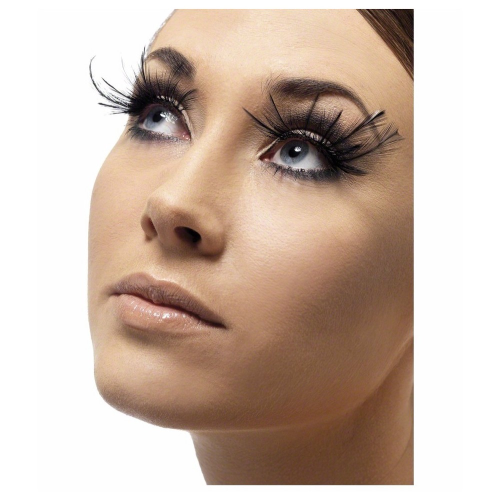 EAN 5020570349830 product image for Halloween Adult Smiffy's Feather Plume Costume Eyelashes Black, Women's | upcitemdb.com