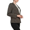 EG PRO Jacquard Blazer Bracelet Sleeve Peak Lapel Single Button Knit - 3 of 4