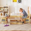 Tangkula 3-In-1 Kids Table & Chairs Set w/Reversible Whiteboard/Chalkboard Top Hidden Storage - 3 of 4