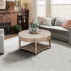 FURNIinspire Ottomans And Benches Large Round Waterproof Ottoman Coffee With Wooden Shelf Storage, Ottoman Linen, Beige, 31.49"*31.49"*18.50" - 4 of 4