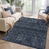 Boho Moroccan Area Rug  Machine Washable Non Slip Bedroom Rug Non Shedding Throw Soft Indoor Carpet - 3 of 4