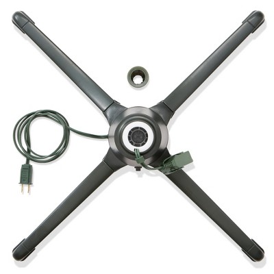 Green 26" Rotating Christmas Tree Stand with Electrical Outlets