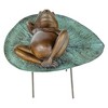 Design Toscano Spitting Frog on Lily Pad Bronze Garden Statue - 3 of 4
