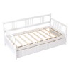 NicBex Twin/Full Modern Bed Frame Sofa Bed with Bedside Fence & Drawers/Trundle,Wooden Daybed Platform Bed for Bedroom,Study,Kids Room - 4 of 4