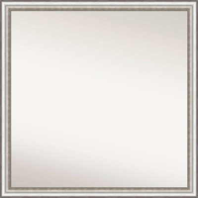 29" x 29" Non-Beveled Salon Silver Narrow Bathroom Wall Mirror - Amanti Art: Modern Square, Polystyrene Frame
