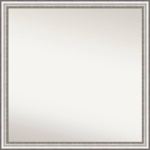 29" x 29" Non-Beveled Salon Silver Narrow Bathroom Wall Mirror - Amanti Art: Modern Square, Polystyrene Frame - 1 of 4