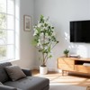 Artificial Bougainvillea Tree, 4FT Tall Faux Silk Bougainvillea Floral Tree w/Realistic Trunk Fake Bougainvillea Plant for Living Room Bedroom - 2 of 4